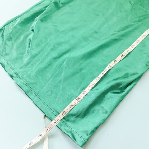 NEW Hello Molly Kelly Green Satin Midi Slip Cowl Neck Dress Size Large US 8 - Picture 8 of 10